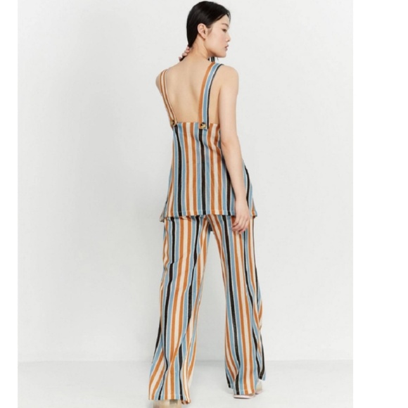 Free People Bridget Sripe Set in Blue Mustard Combo sz Large NWT - Picture 3 of 6